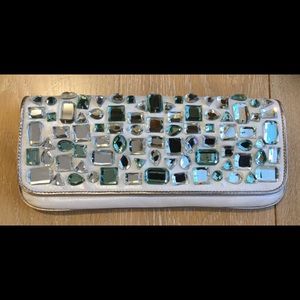 Cole Haan G Series Jeweled Leather Gemstone Clutch